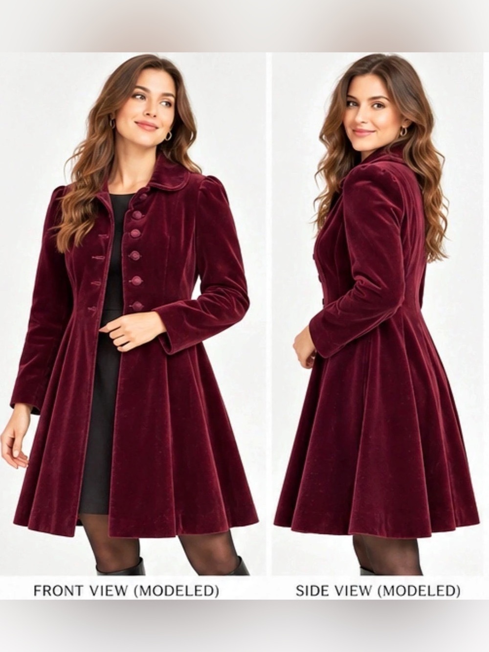 Vintage Rothschild of Philadelphia Burgundy Velvet Princess Coat Girls Size 14